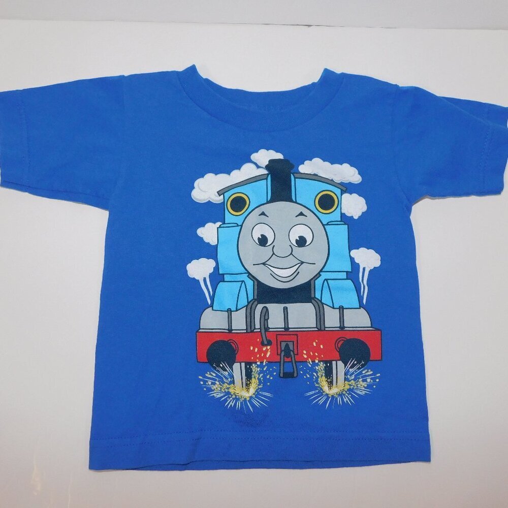 Thomas and Friends Tank Engine Train Kids Toddler 2T Graphic T Shirt Blue